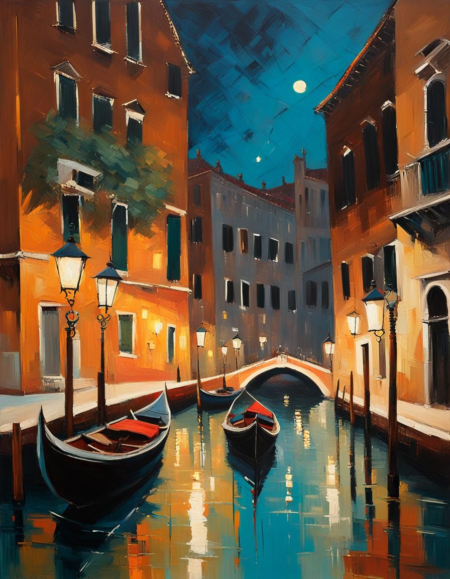Nightfall - Street in Venice