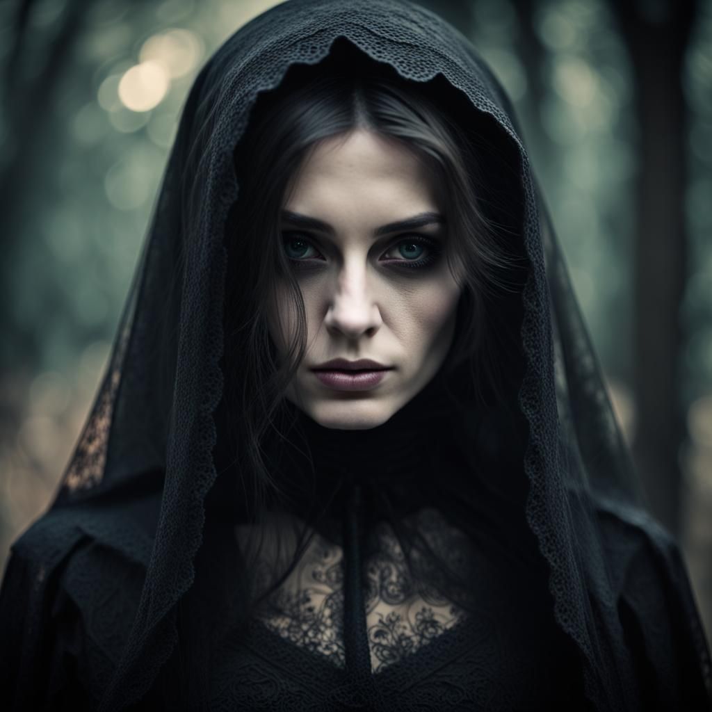 Mysterious woman ,the face should be not visible with black ...