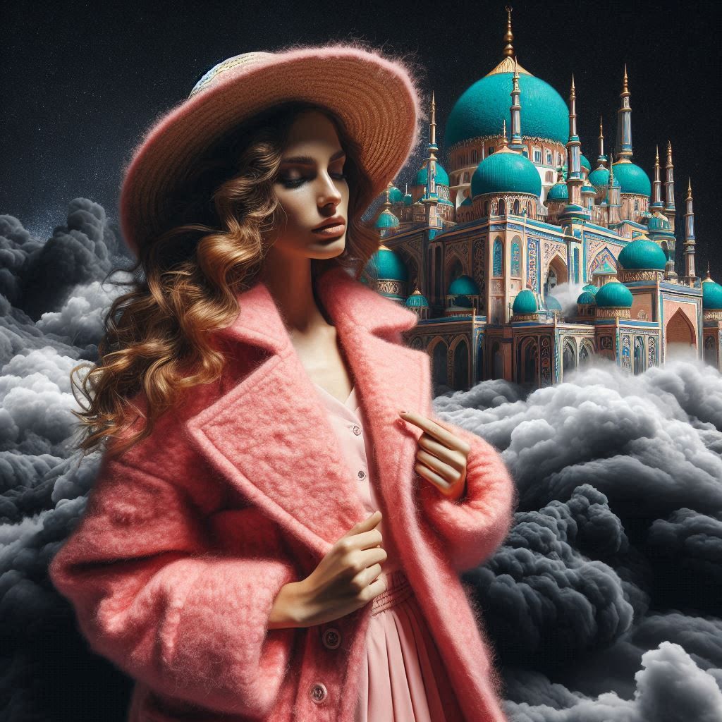 Mosque on black cloud