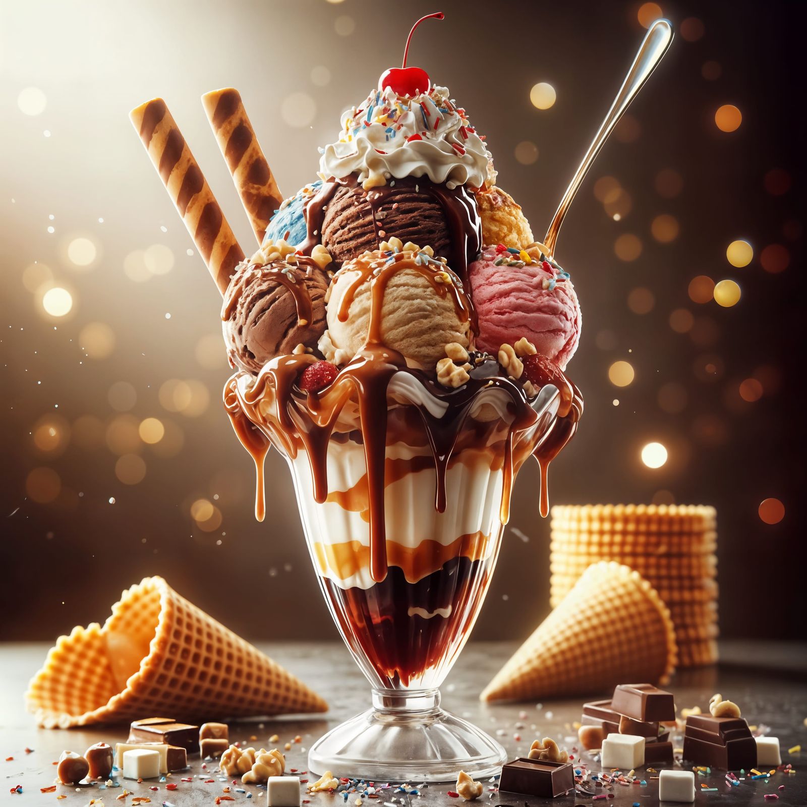 Delicious Classic Ice Cream Sundae  by @JustD