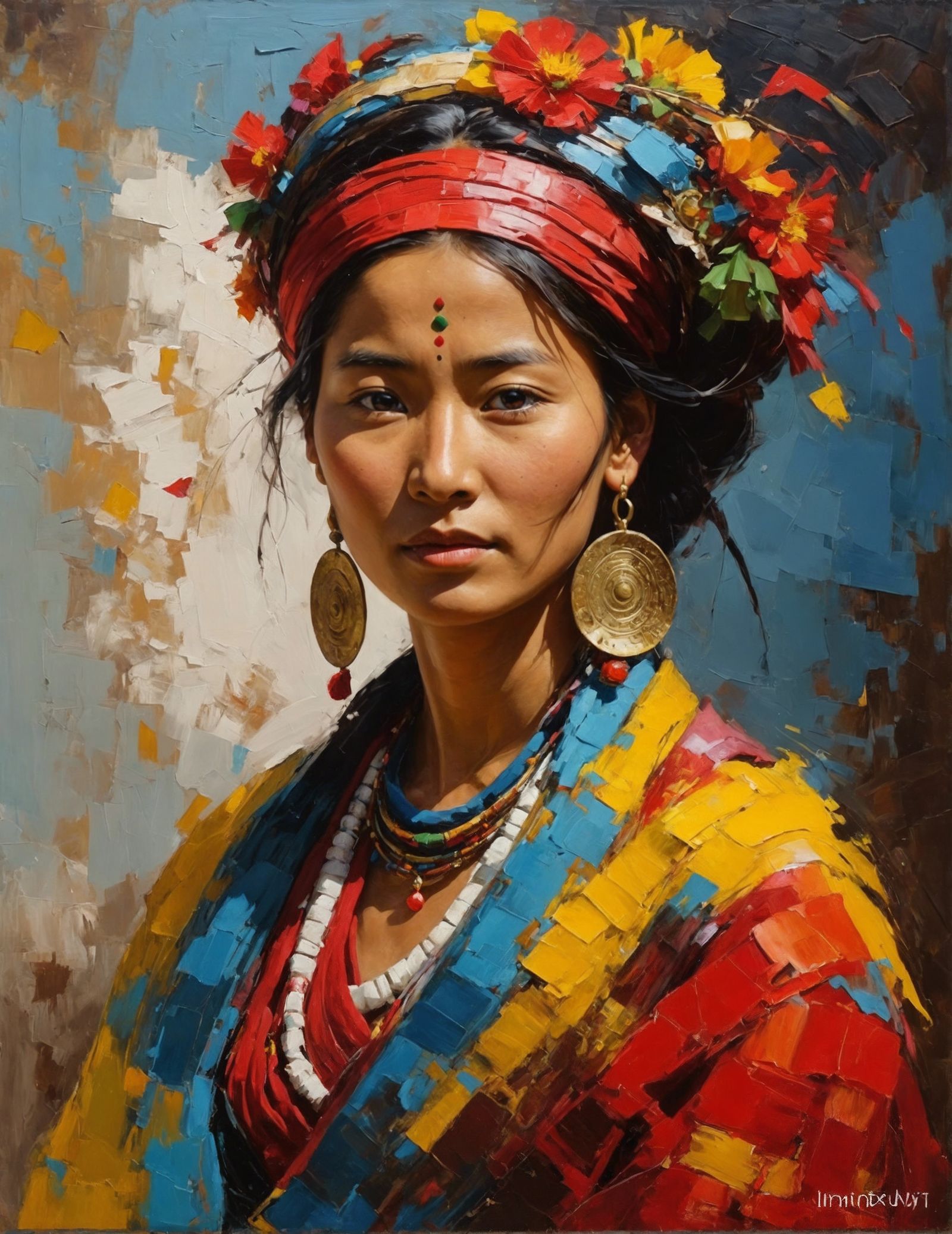 ཉི་མ (Nyima) | Tibetan Impasto (Creative Upscale 5% - Impastomix1)