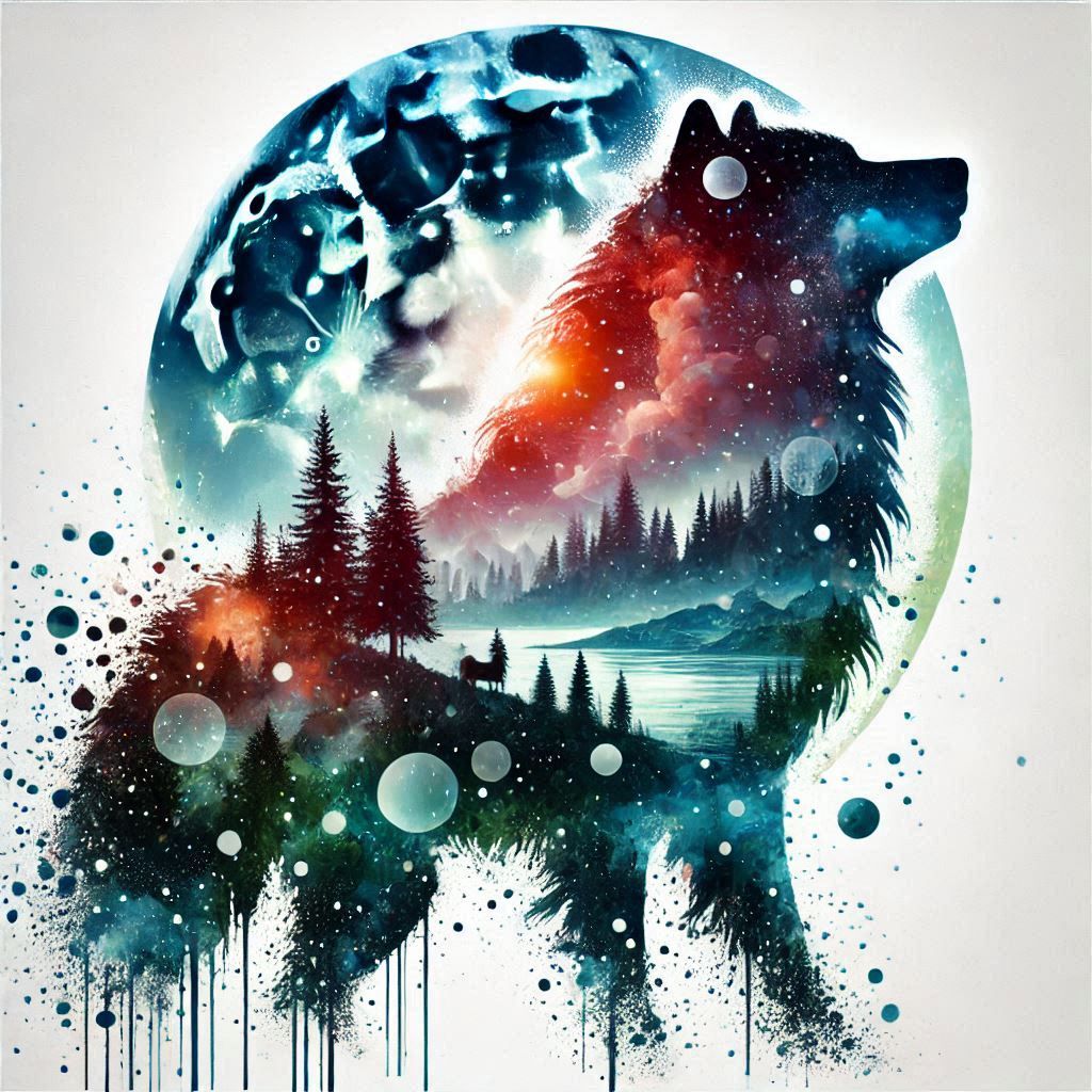 double exposure beautiful fantasy portrait landscape..