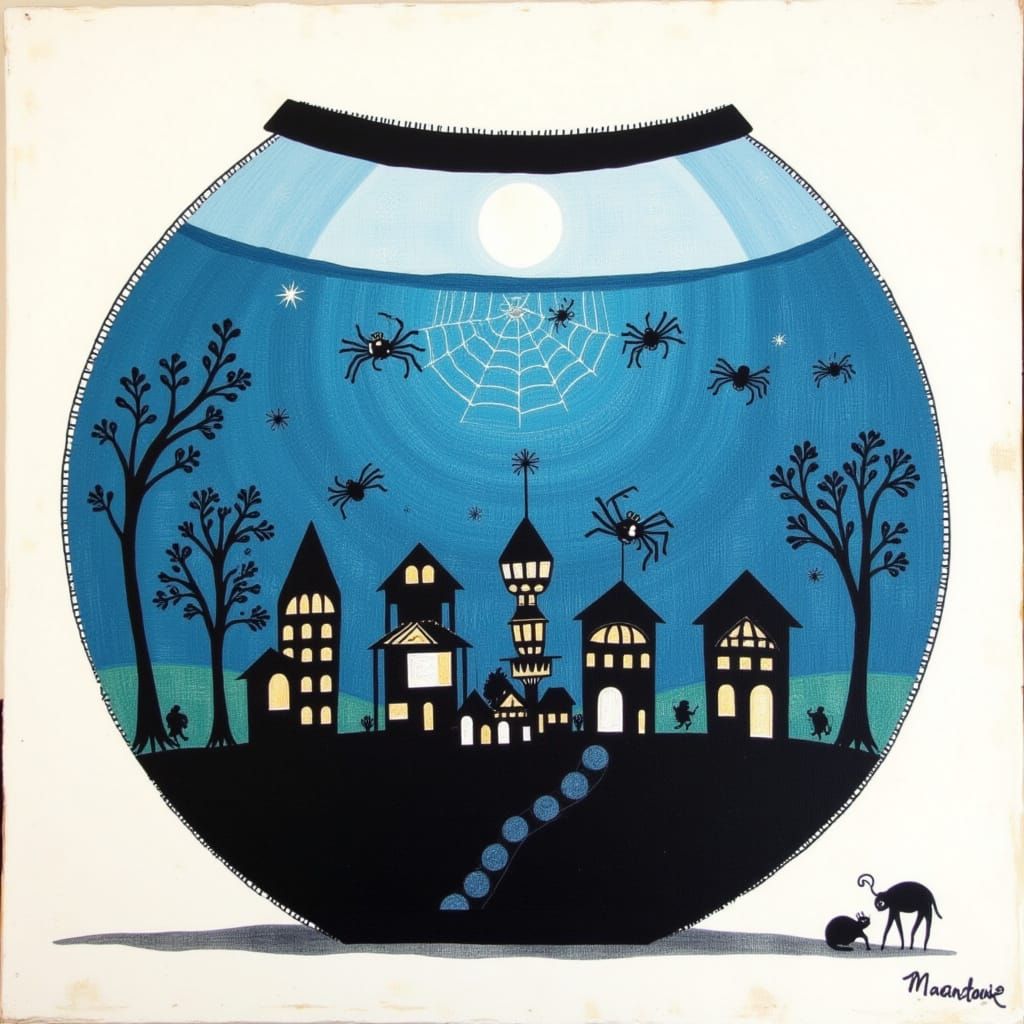 <lora:SPIDER TOWN:1.0> Fishbowl city