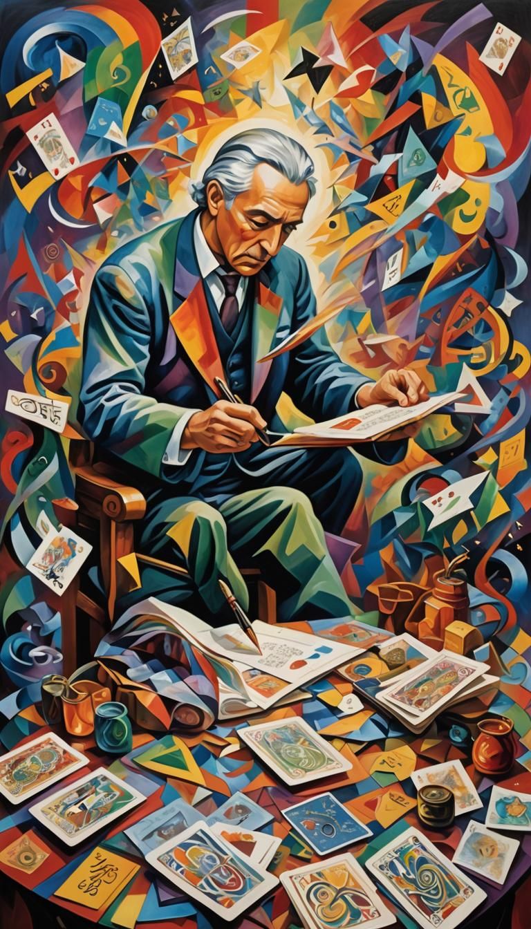 Cubist Tarot cards female  designer , Death Dance Macabre , Death Tarot Card