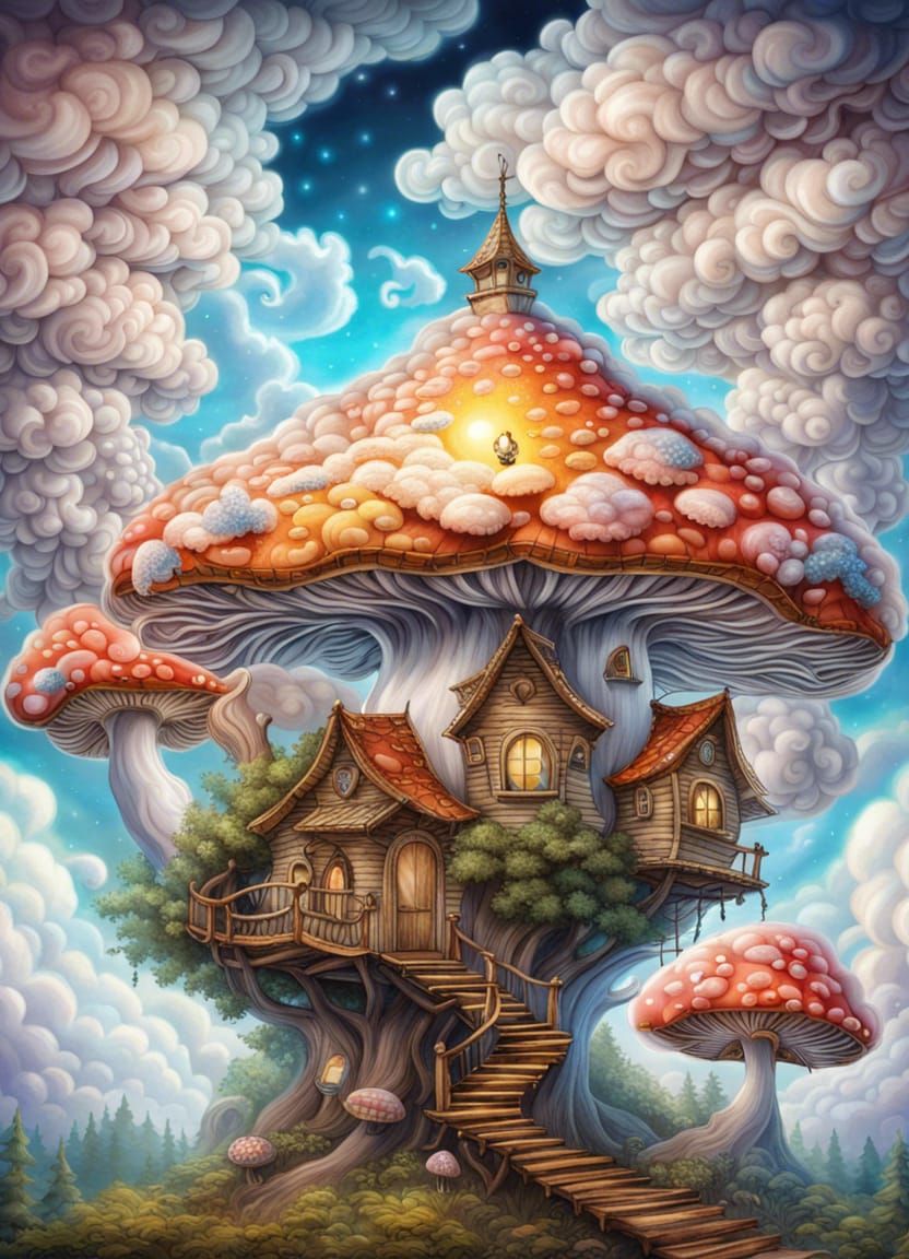 Cloudy shroomhouse  by @Riyan Khan