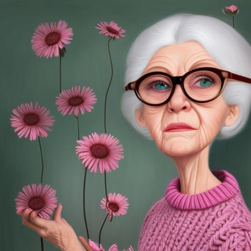 Lady in Pink Sweater