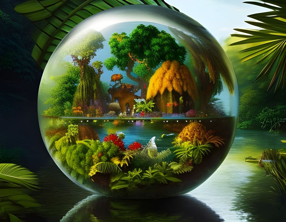 Jungle in a glass ball  by @Eva