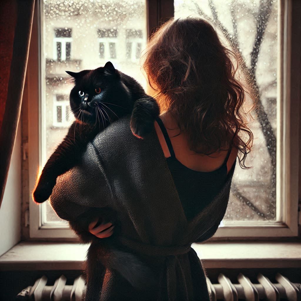 The woman and the cat
