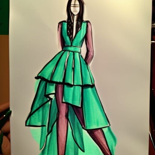Fashion sketch collection with models  Free Download