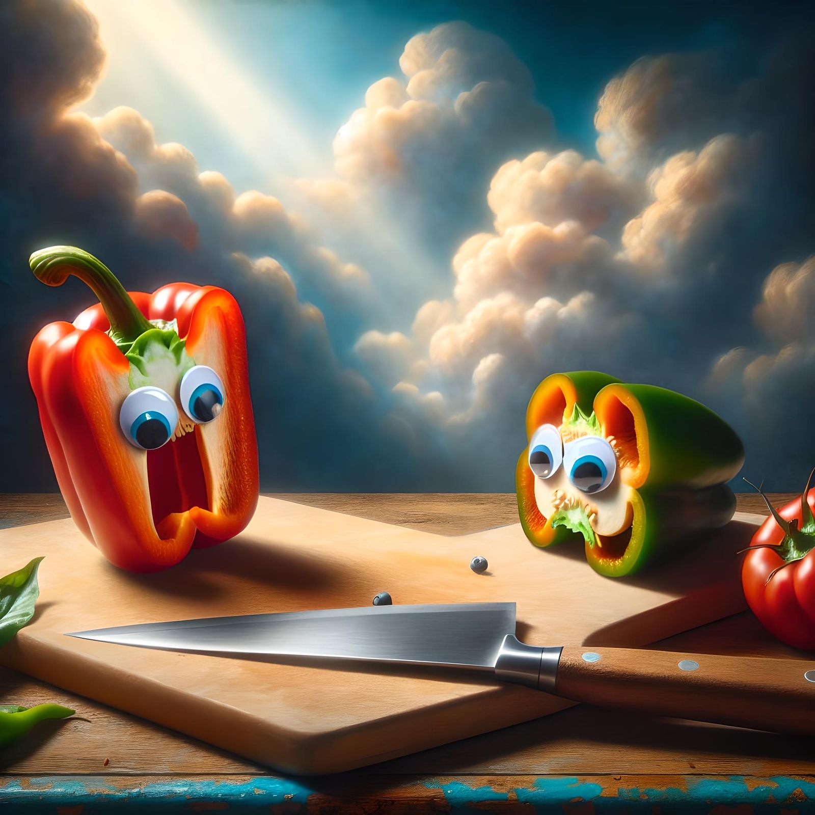 Watch out for the knife! 🫑😲🔪🫢👀  by @Klaorman