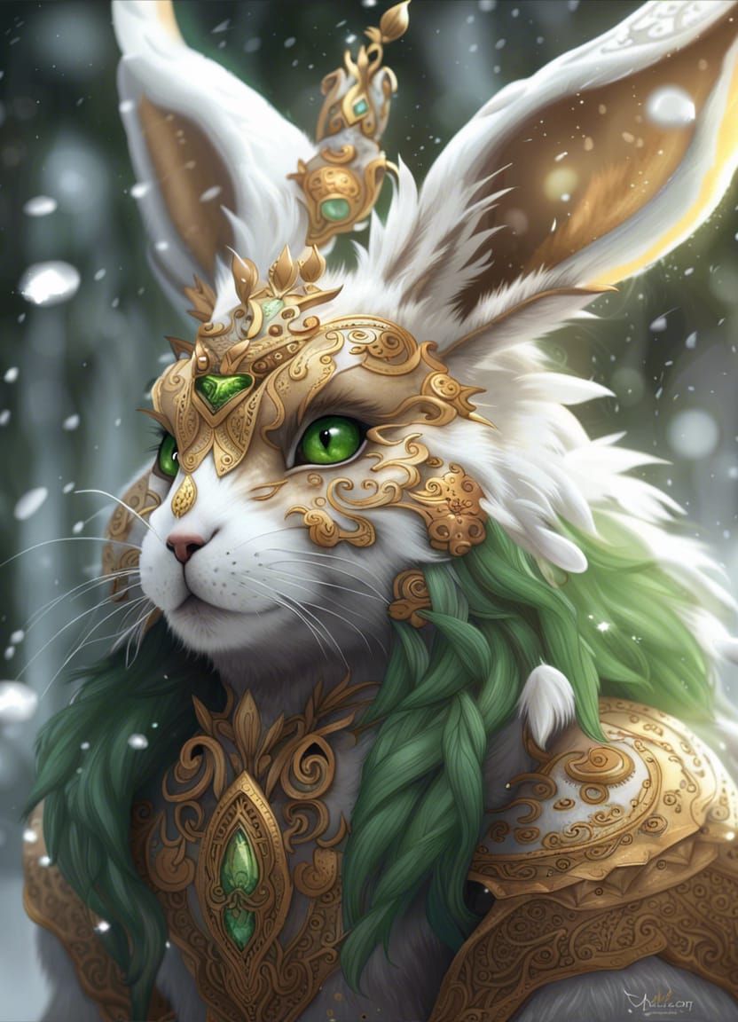 leader of an occult rabbit tribe  by @skeller