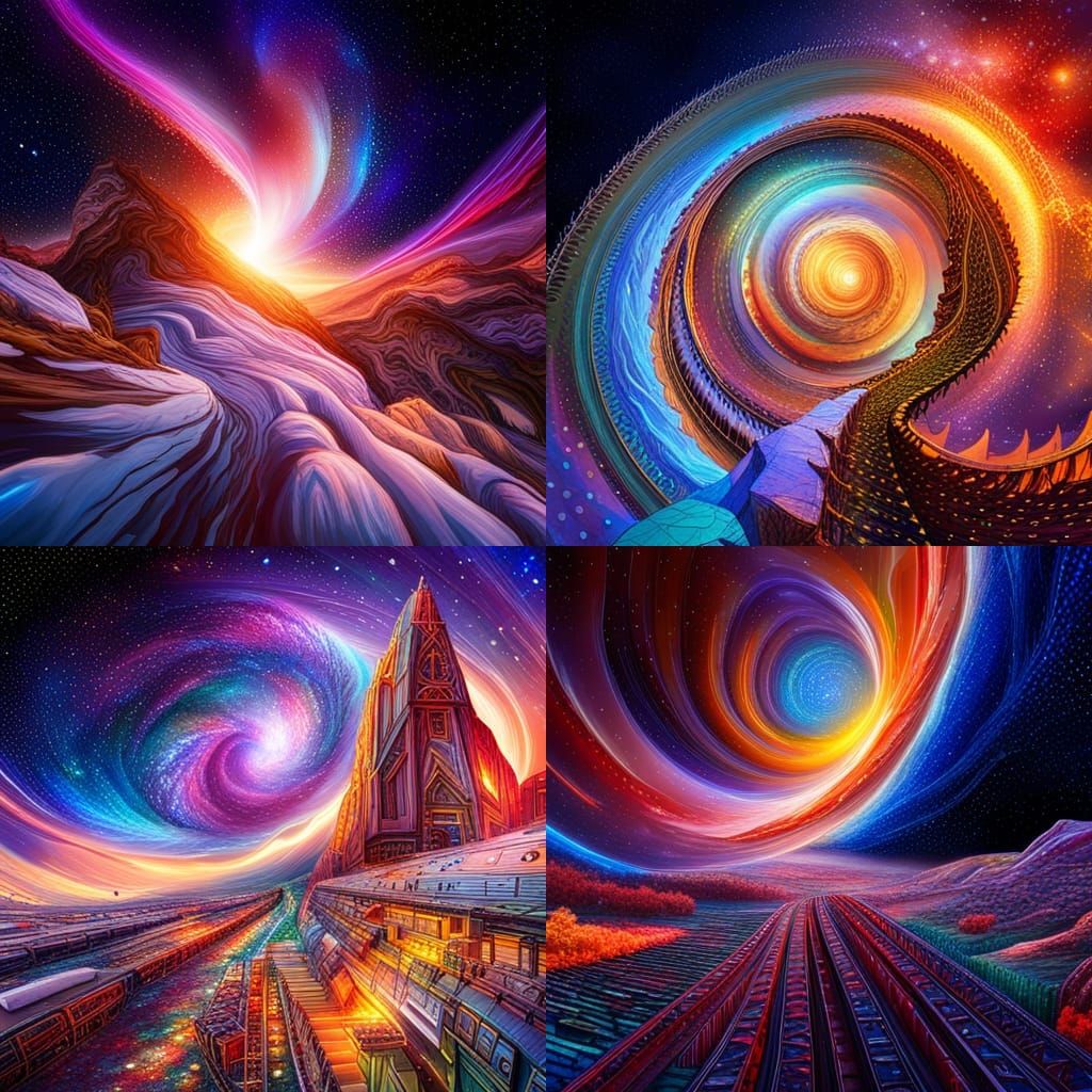 Trains going trough the universe