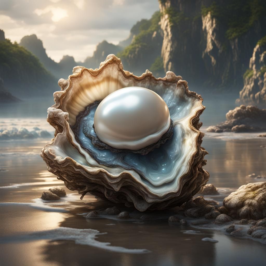 Giant oyster and pearl washed ashore  by @Jamie Sparks