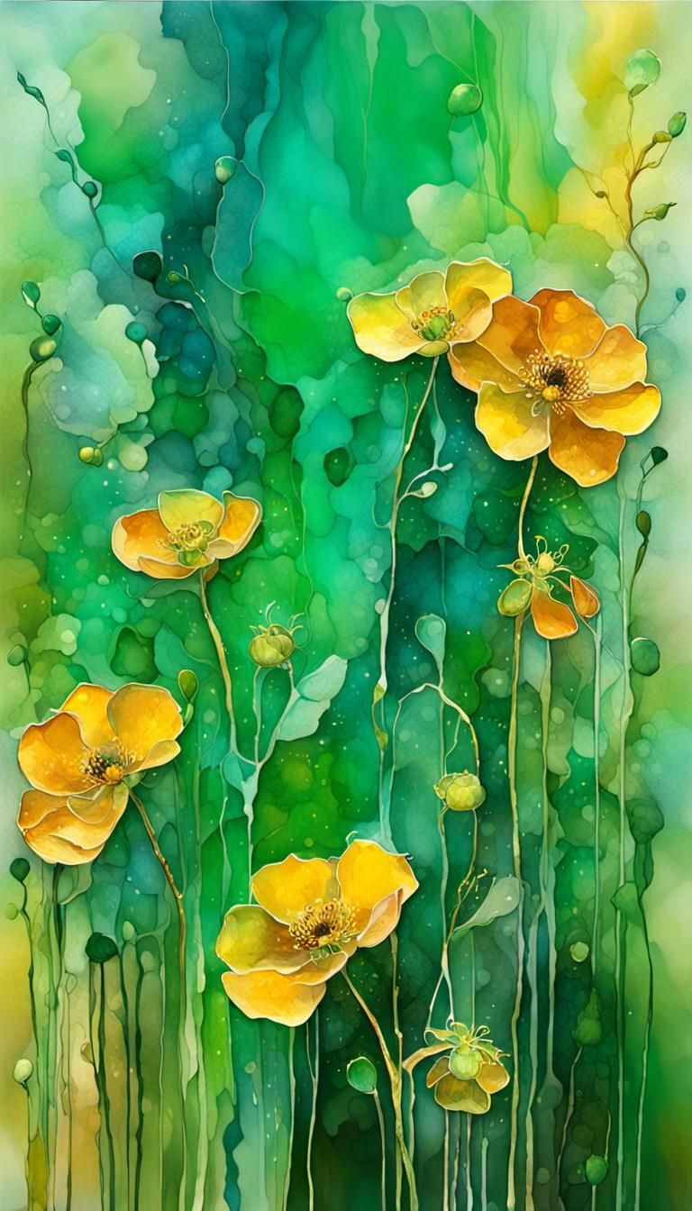 Abstract Alcohol Ink Natural Earthy Color Palette Wash Dripp...