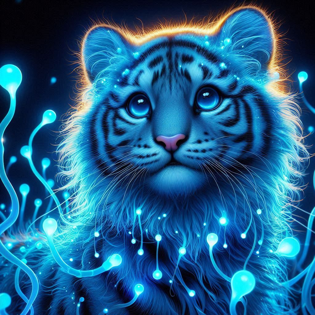 Glowy snow leopard