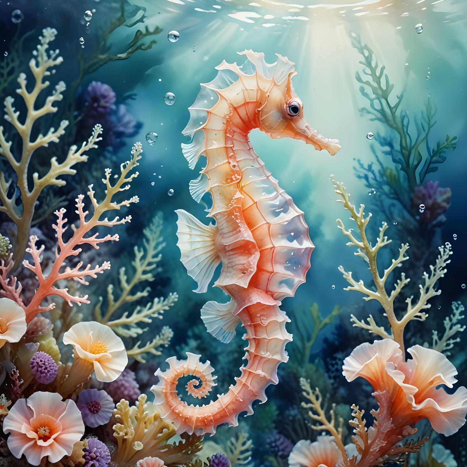 A Cute Seahorse  by @Persian Digital Art