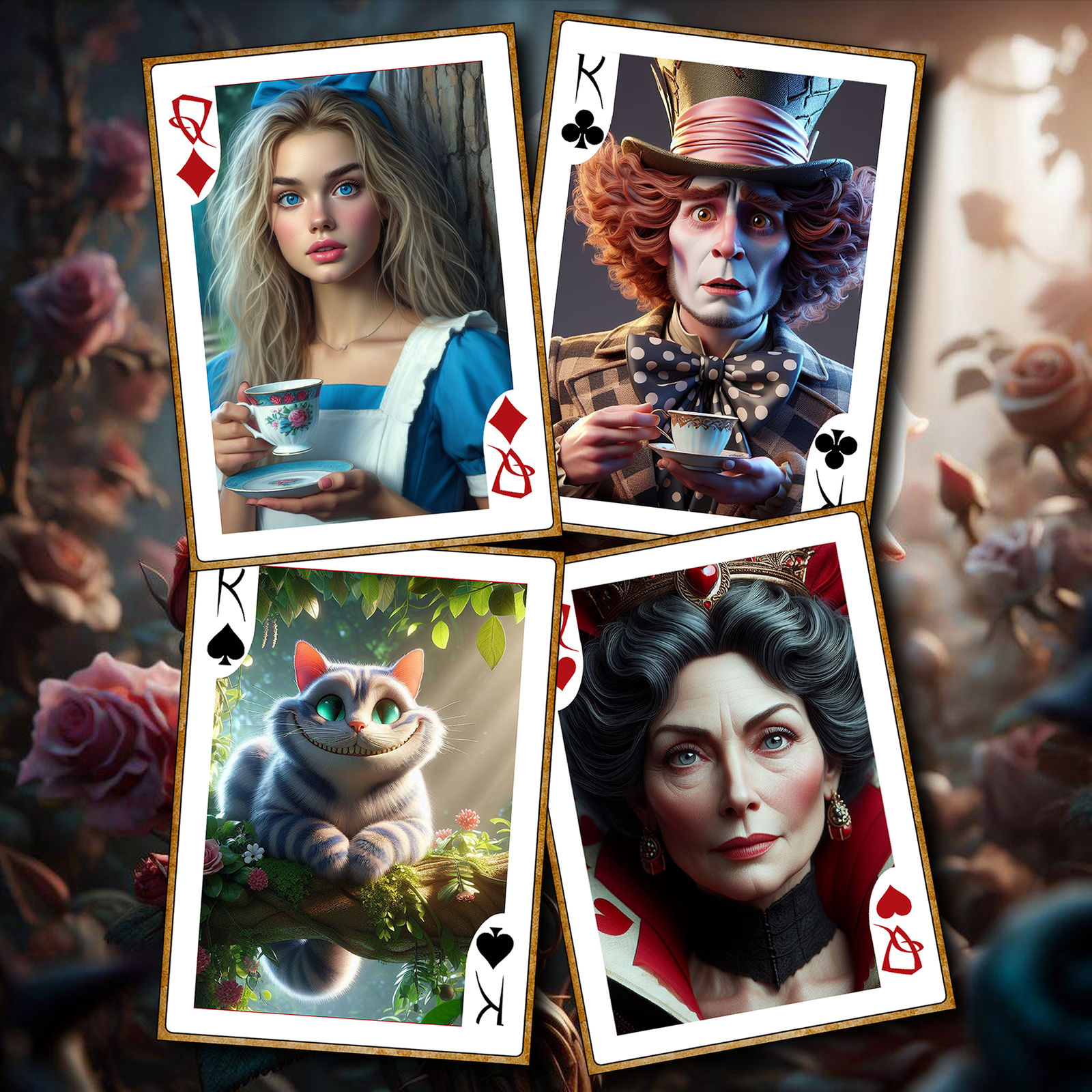 Alice in Wonderland playing cards