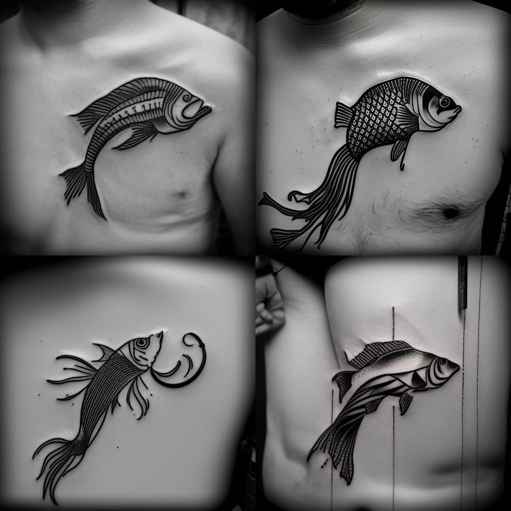 Elegant Pisces Tattoo Design