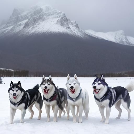 Huskies are OUTSTANDING IN THE COLD   by @Zosticus