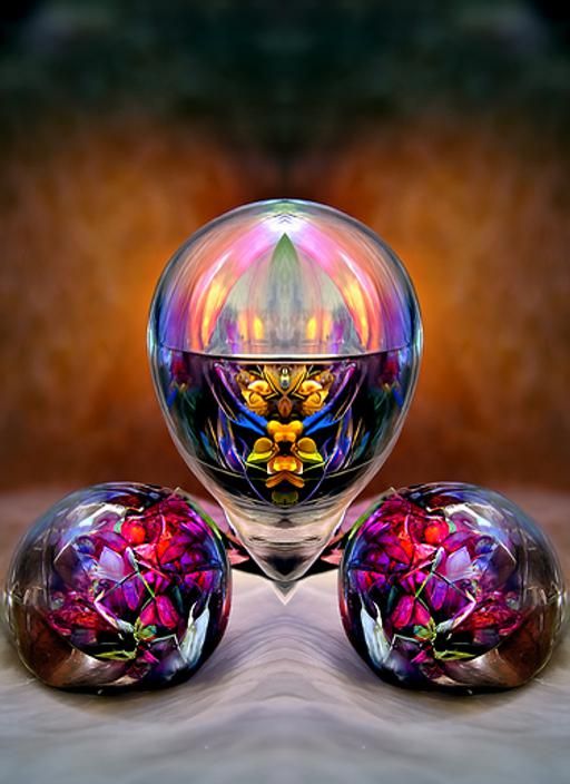 Flowers in glass spheres r/nightcafe