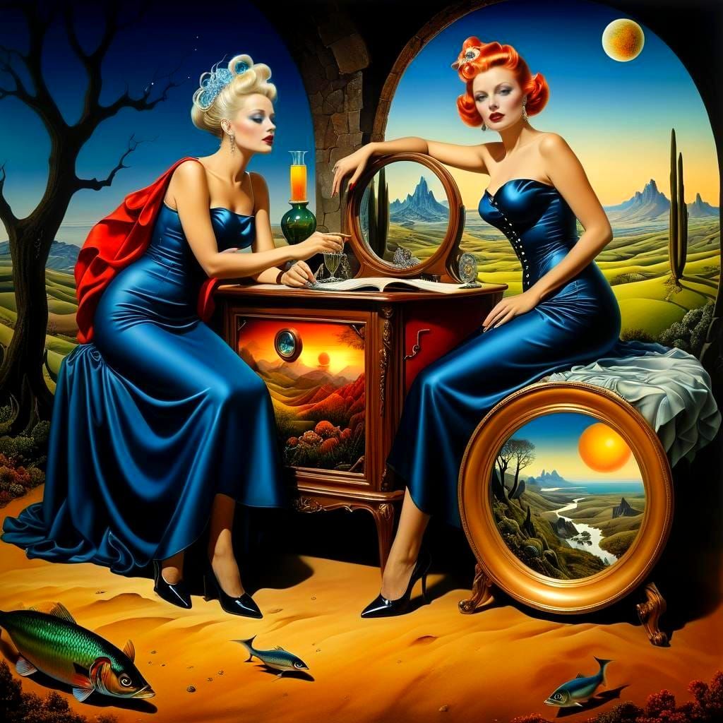 Ethereal Lady in a Dreamlike Landscape