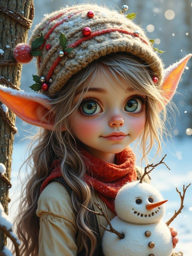 Elsa Frank and her Snow friend  by @Tia