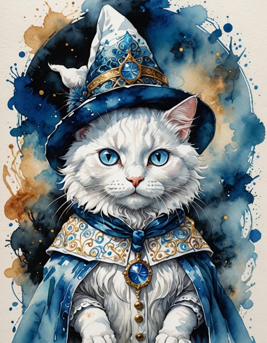 White Cat Wizard - AI Generated Artwork - NightCafe Creator