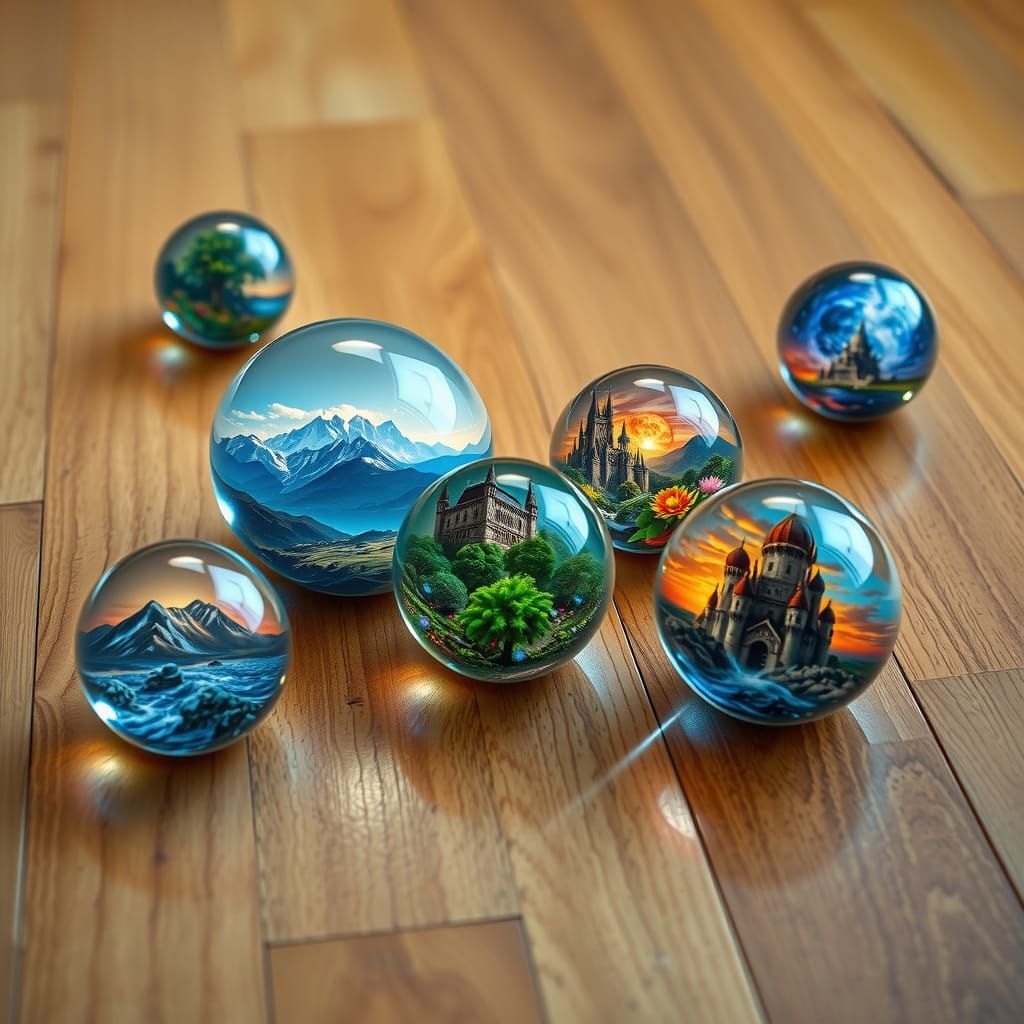 Worlds in Marbles  by @Booth31AIart