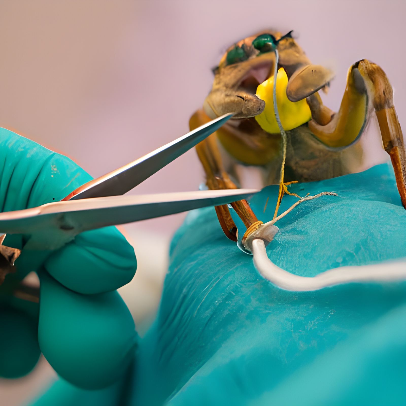 Pet jumping spider and accomplished surgical resident   by @K F Fox 