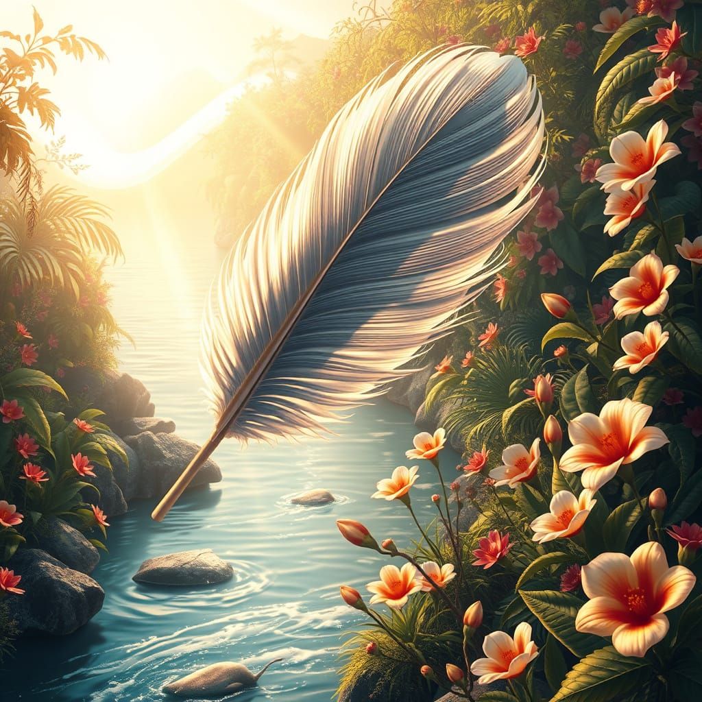 Feather's Journey: Fantasy Art in Syd Mead Style