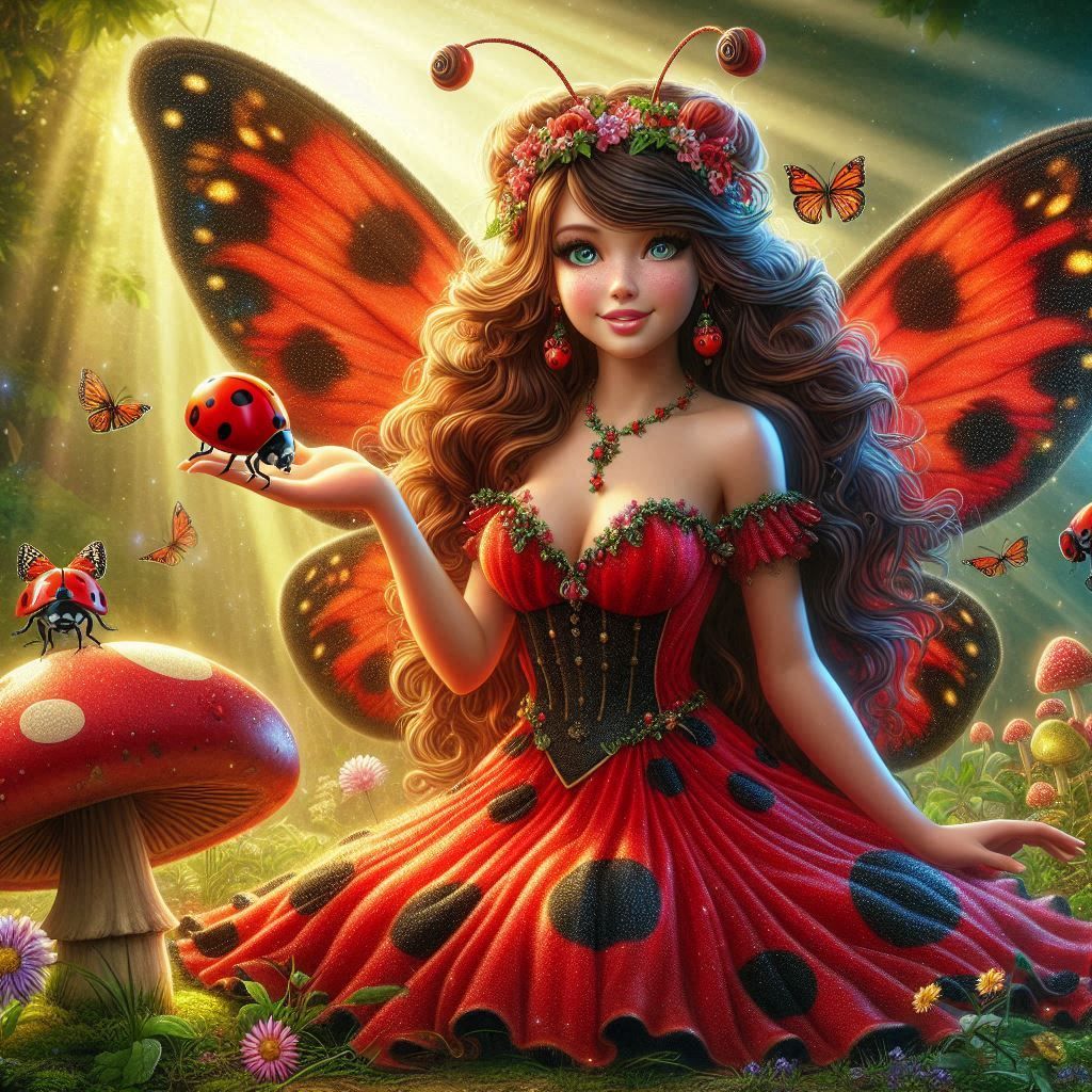 Ladybird Fairy in a magical woodland (1)