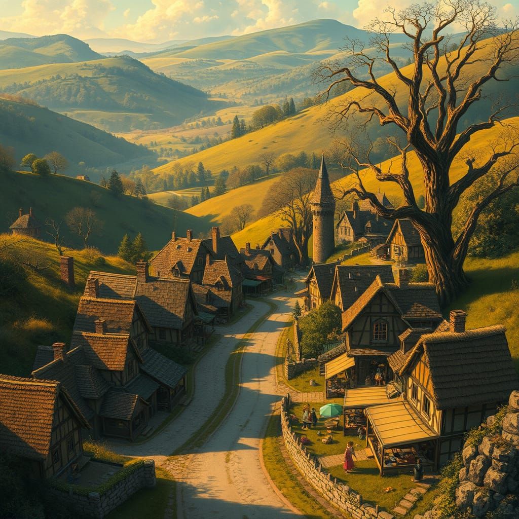 A fantasy town  by @miztres