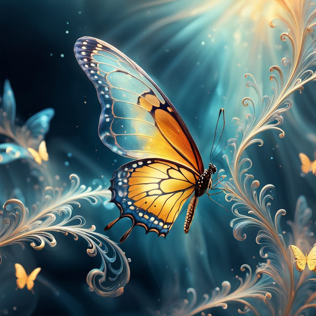 Ethereal Butterfly in Dreamy Surrealism