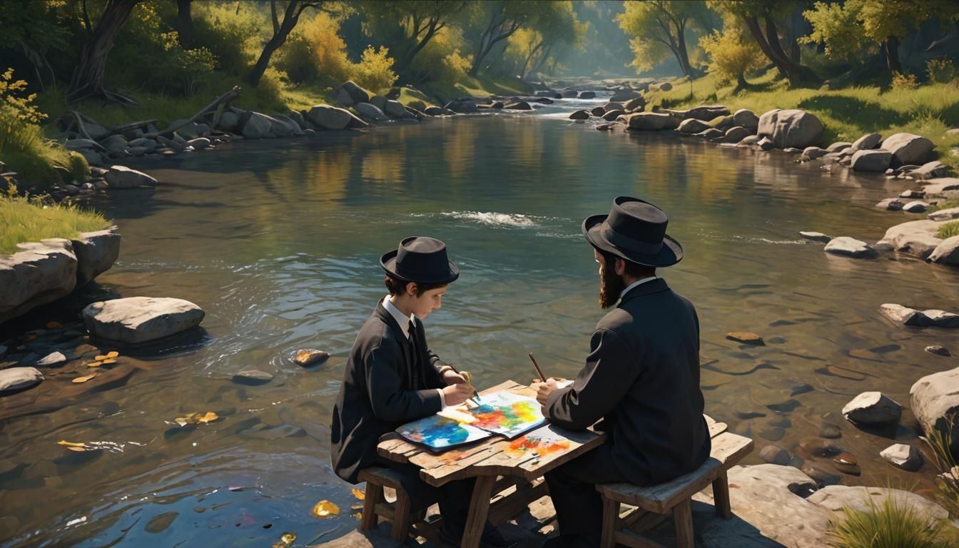 Hasidic Boy Paints Sea, 3D Game Cinematic