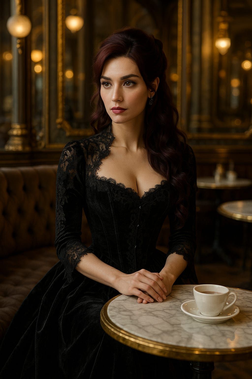 Quiet morning in a cafe