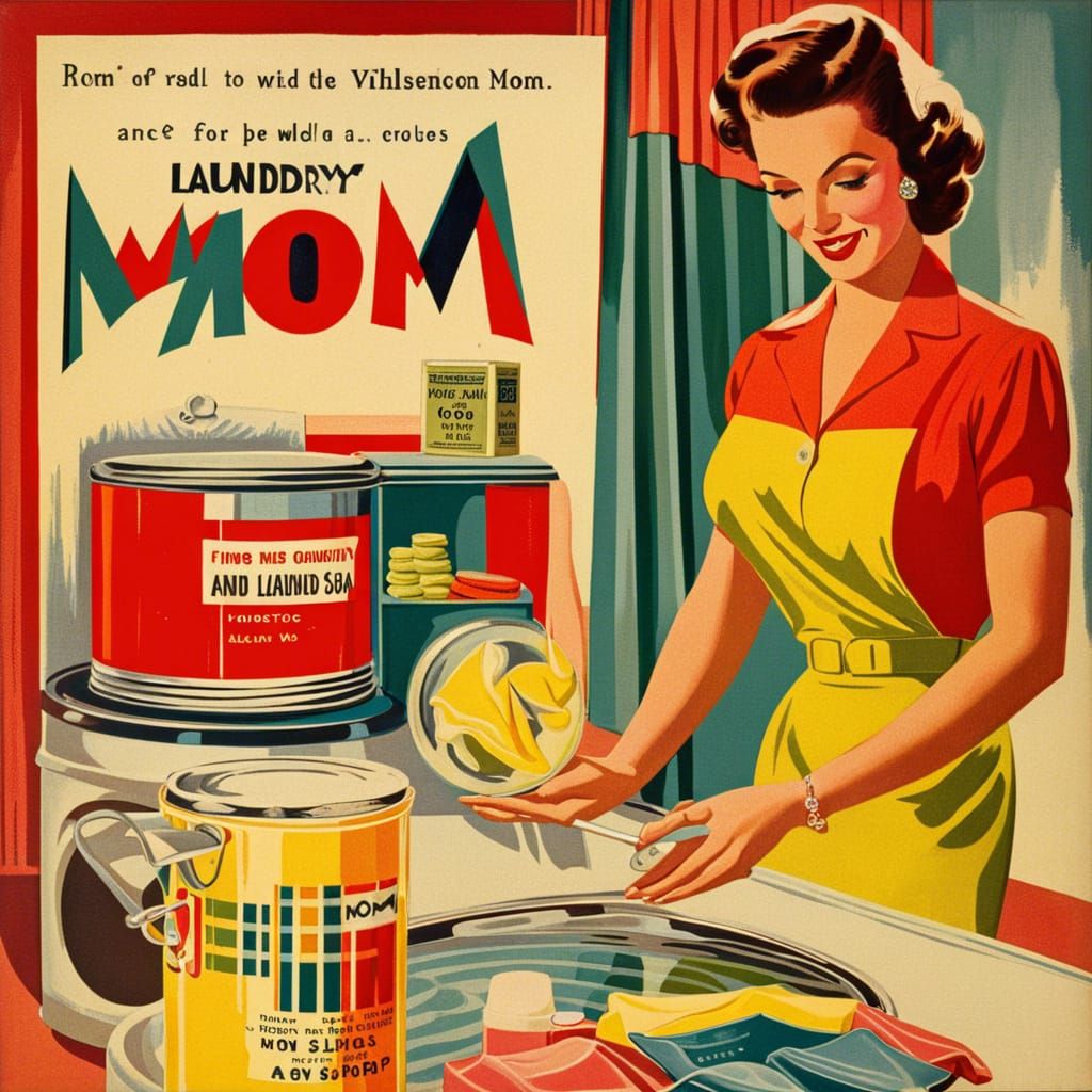 1950’s Laundry Advertisement - Ai Generated Artwork - Nightcafe Creator