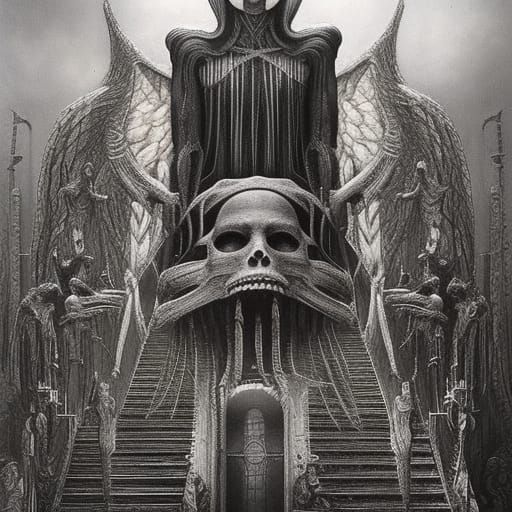 Stairway to heaven angel hr giger - AI Generated Artwork - NightCafe ...