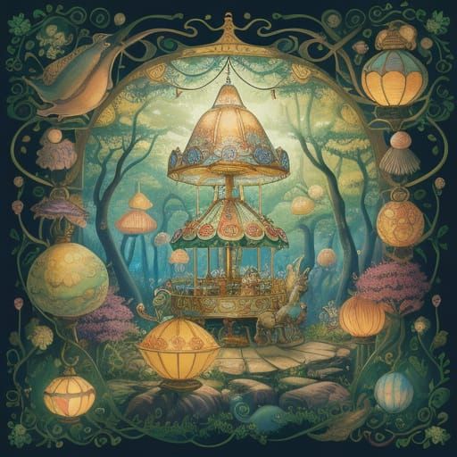 Inside snail shell corousel