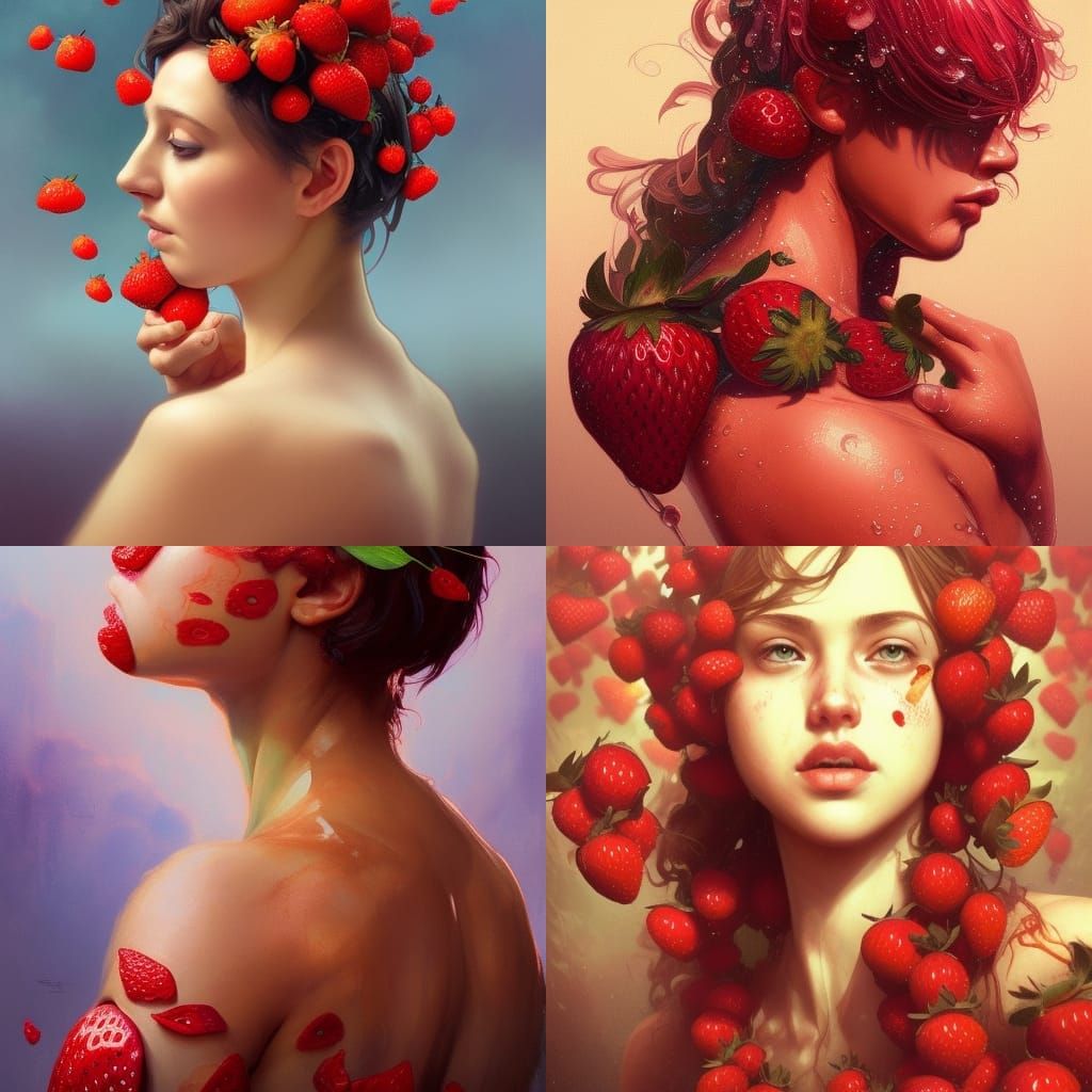 Woman of strawberries