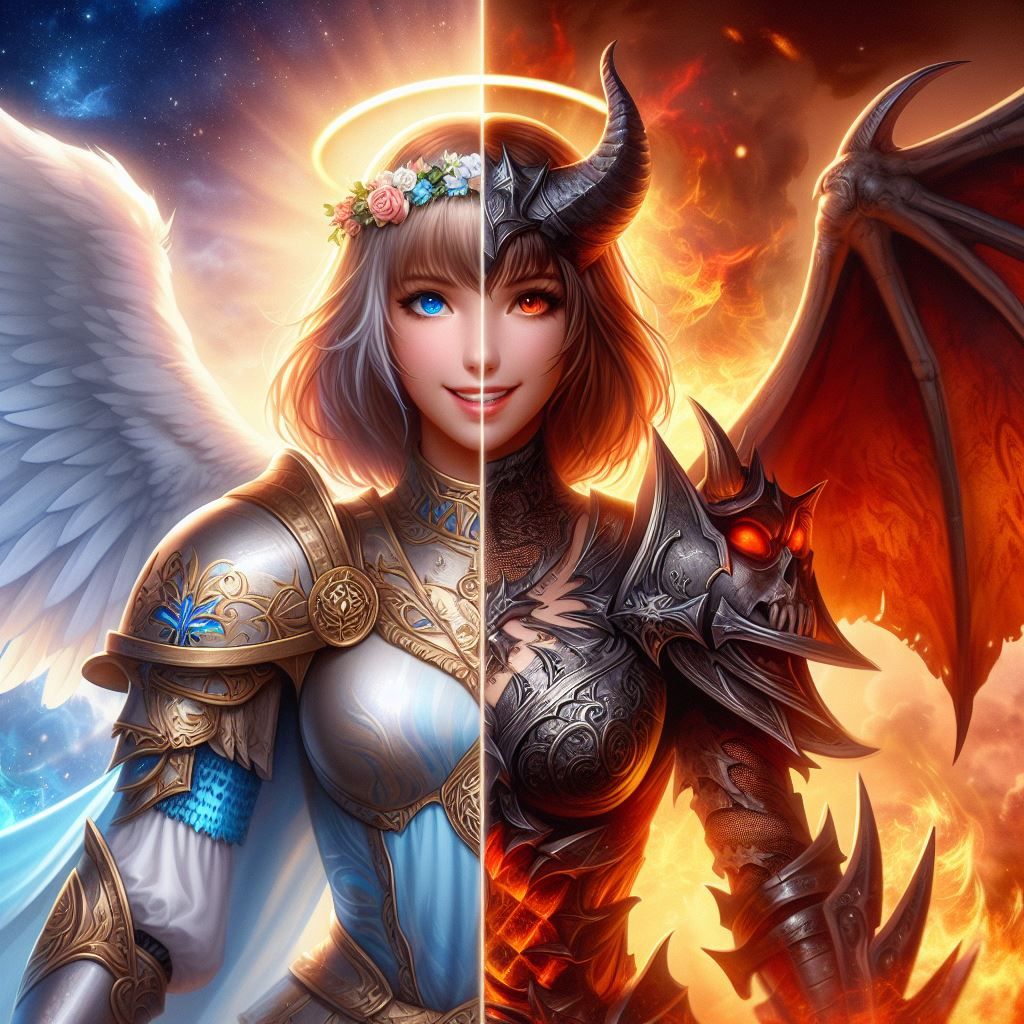 Angels and Demons, two sides of humanity.