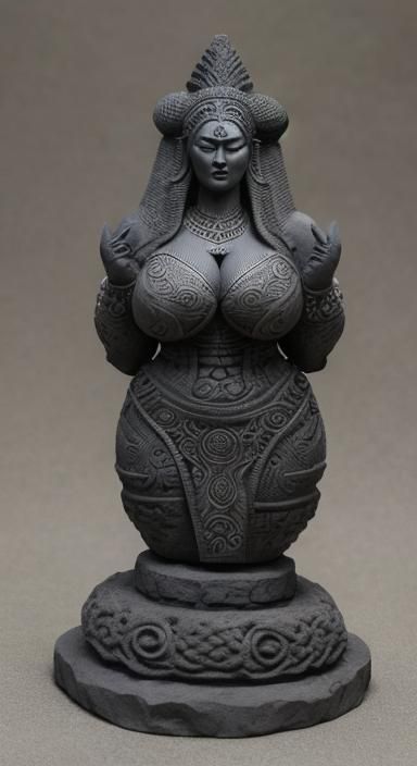 (volcano stone) carving of a Woman with Dreamshaper V8