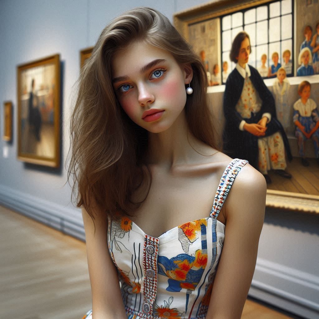 Posing in the museum