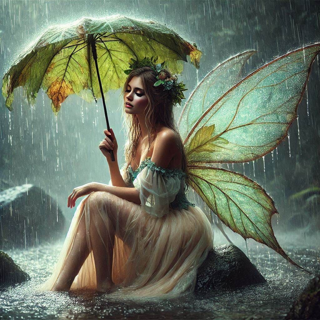 Fairy in the rain
