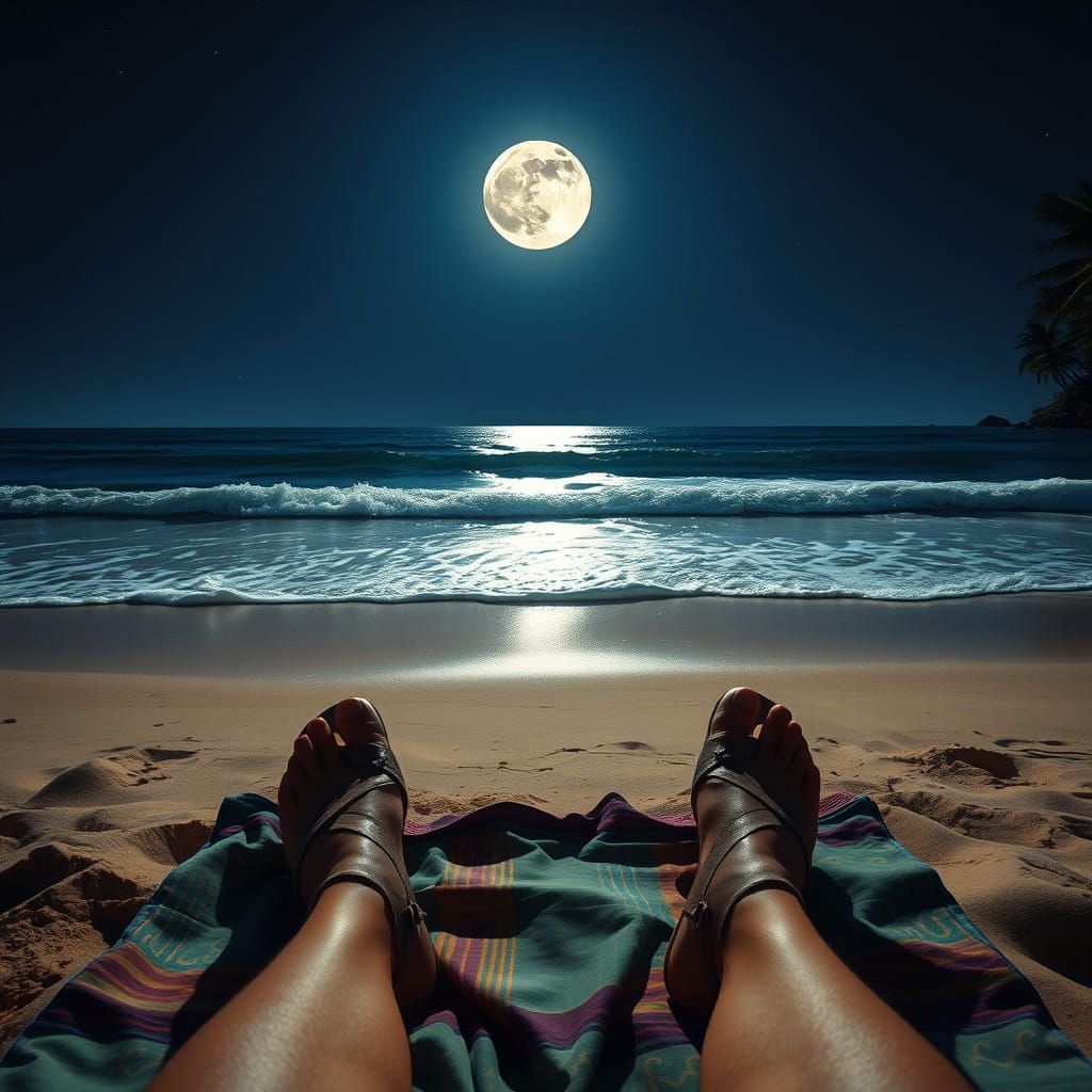 Moonlit Beach Retreat  by @Feeling Creative