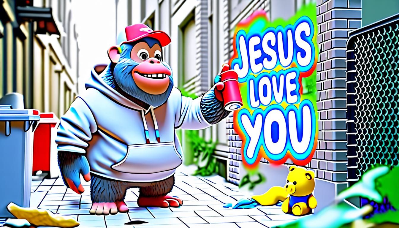 Woman in Futuristic Room with Neon Lights in Cel-Shaded Styl...