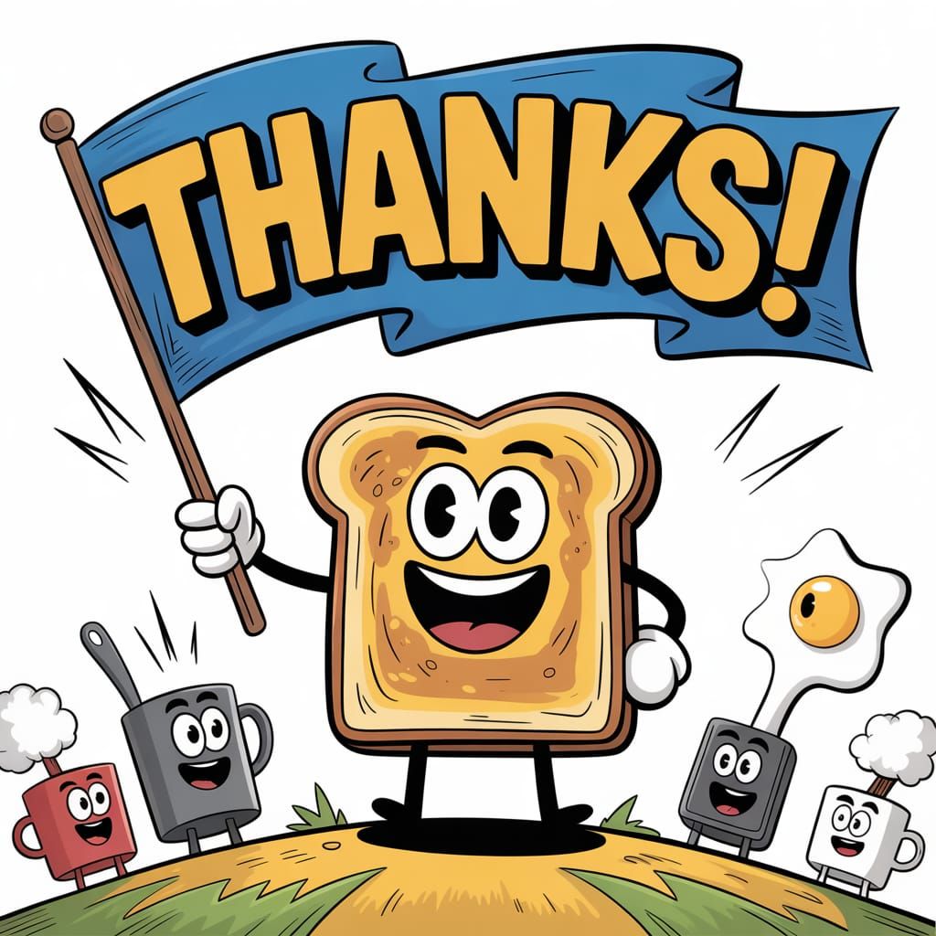 Heroic Toast Waves Flag in Comic Battlefield