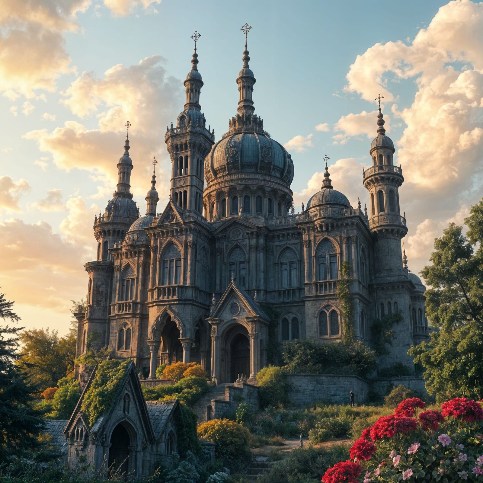 Mystical Eastern European Architecture in Golden Hour