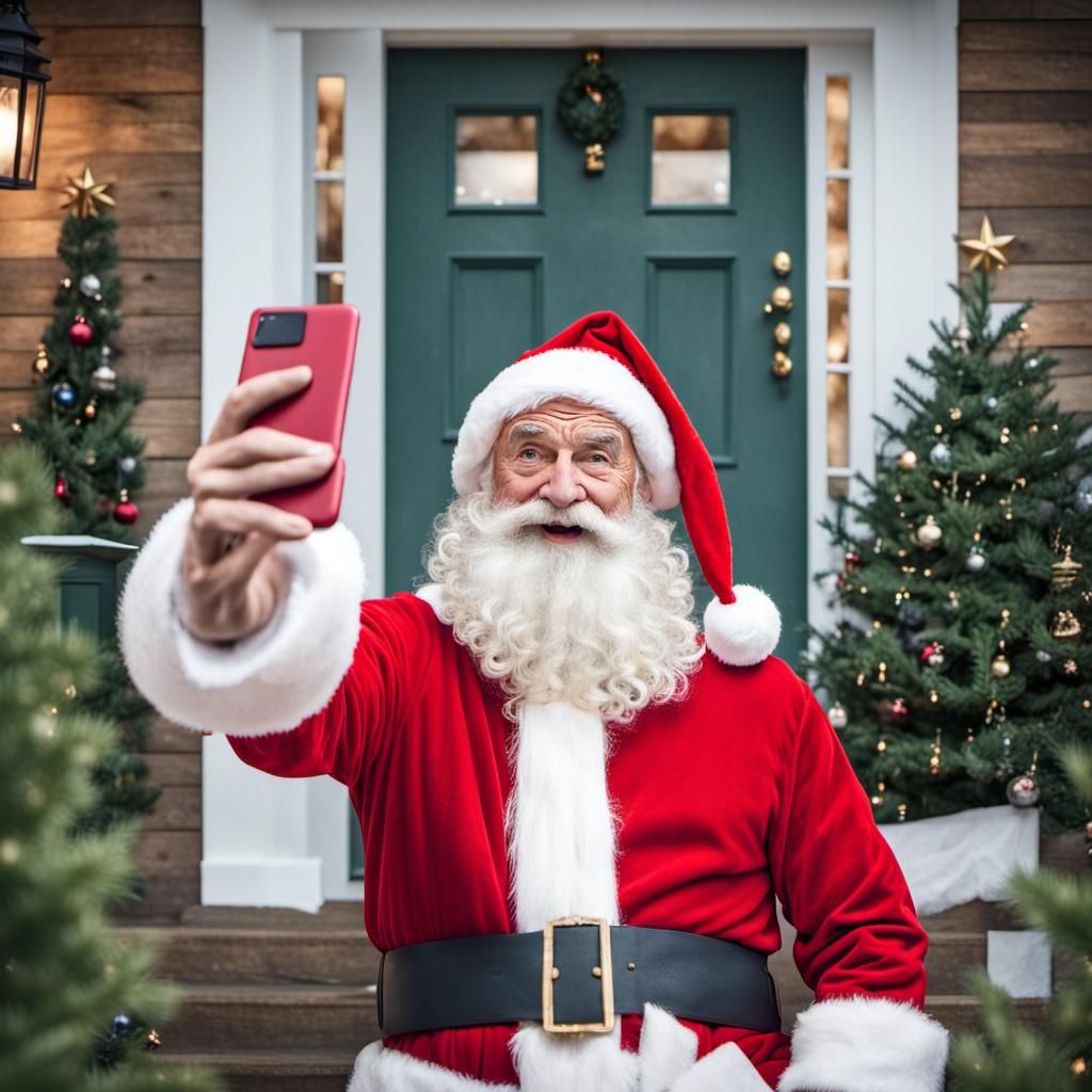 Santa taking a selfie to prove he was at your house. - AI Generated ...