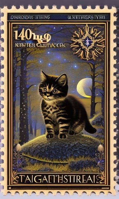 140wg, "Hope Kitten", Taigacthstrei Postage Stamp  by @Tenseginger