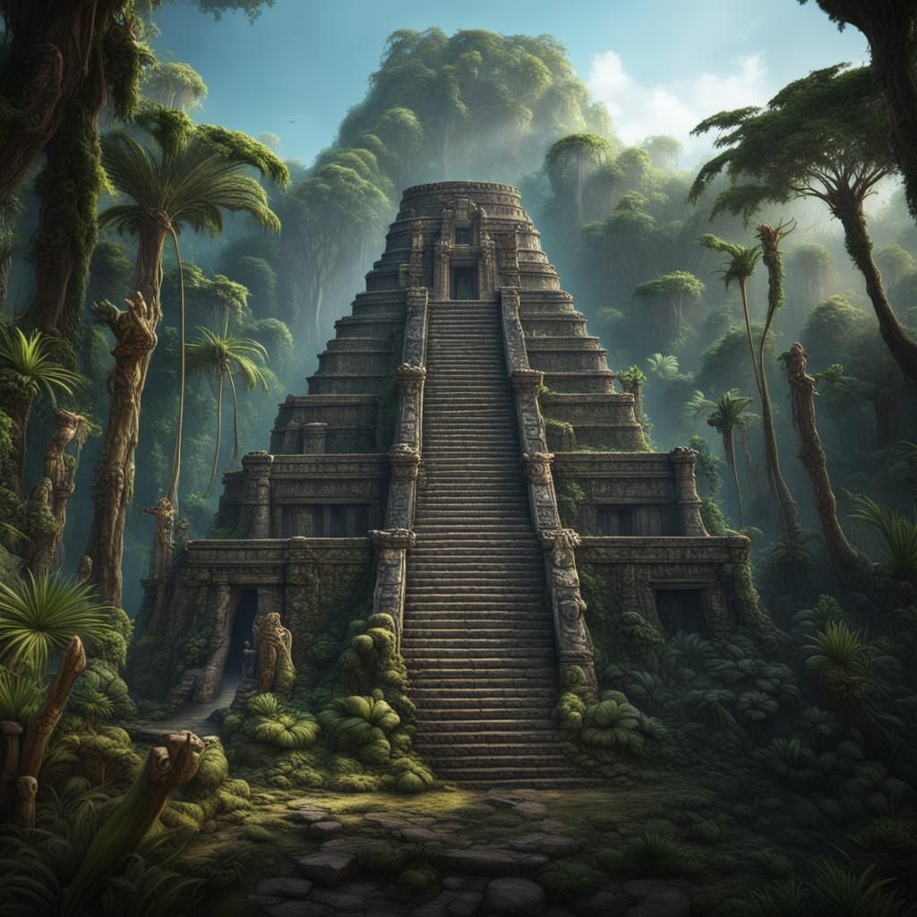 Mayan temple in the jungle